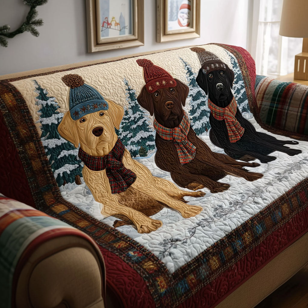 Gesteppter Sofabezug – mit Labrador Retriever