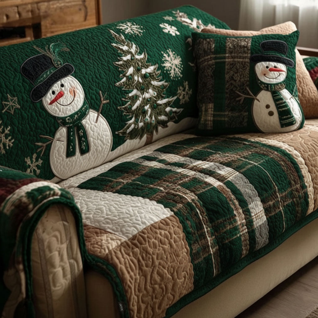 Gesteppter Sofabezug – mit Weihnachtsmotiv