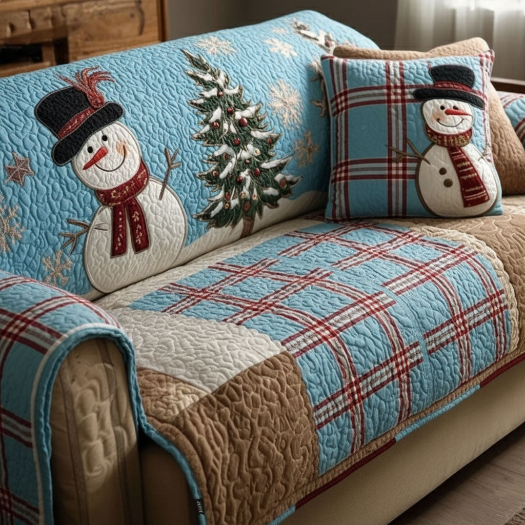 Gesteppter Sofabezug – mit Weihnachtsmotiv