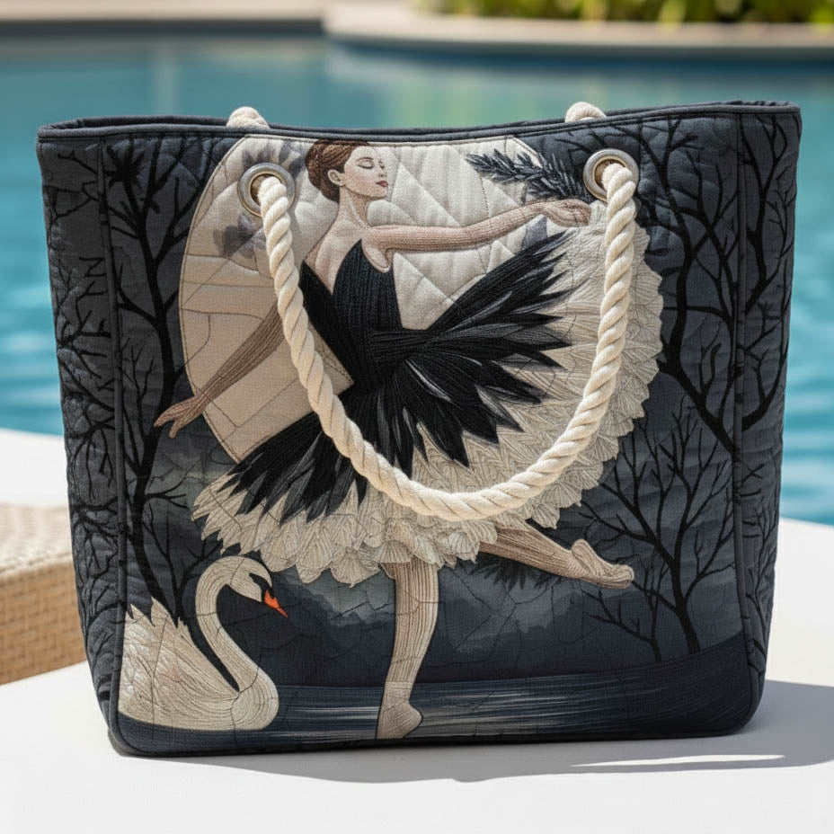 Gesteppte Strandtasche – Elegante Ballerina – geräumig