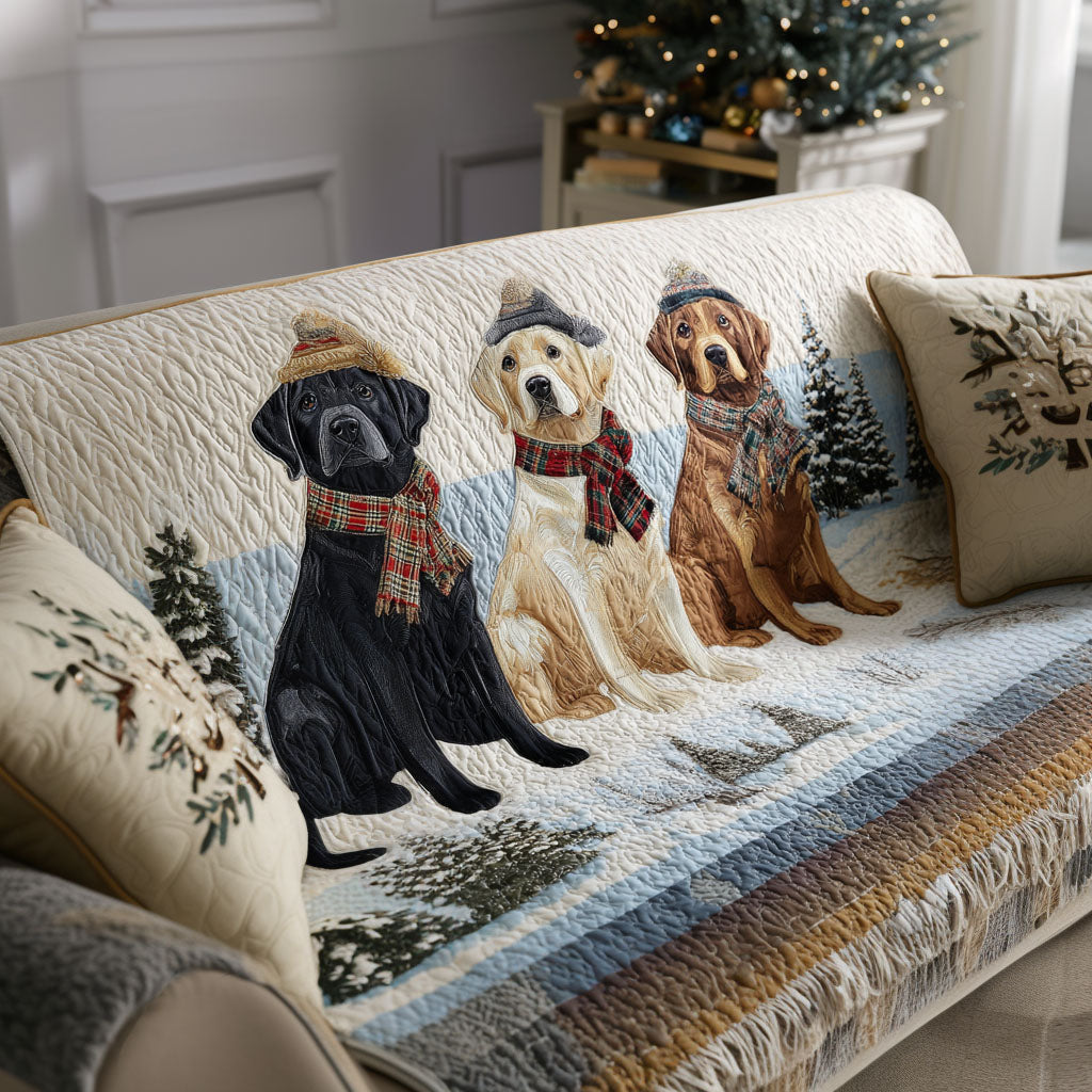 Gesteppter Sofabezug – mit Labrador Retriever