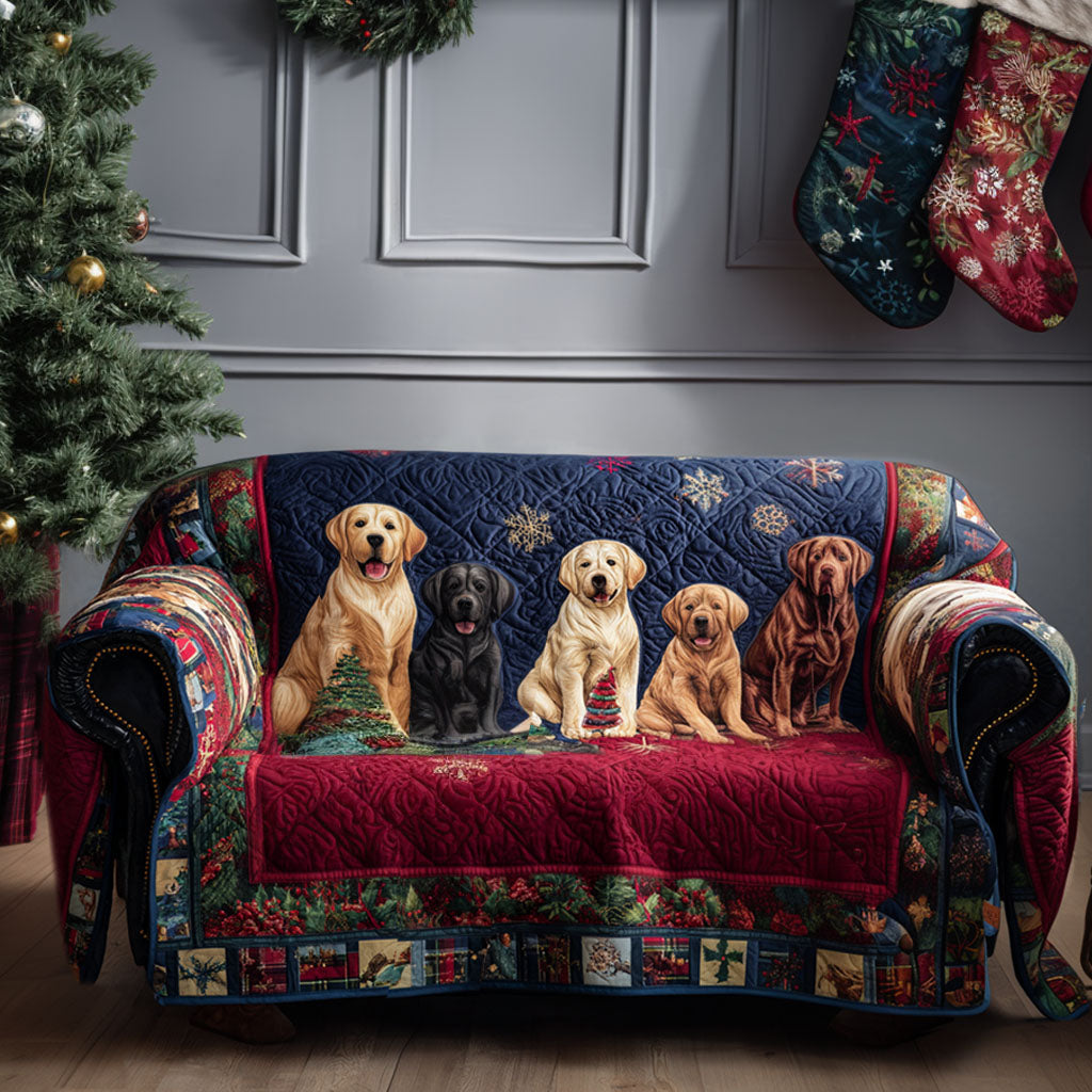 Gesteppter Sofabezug – mit Labrador Retriever