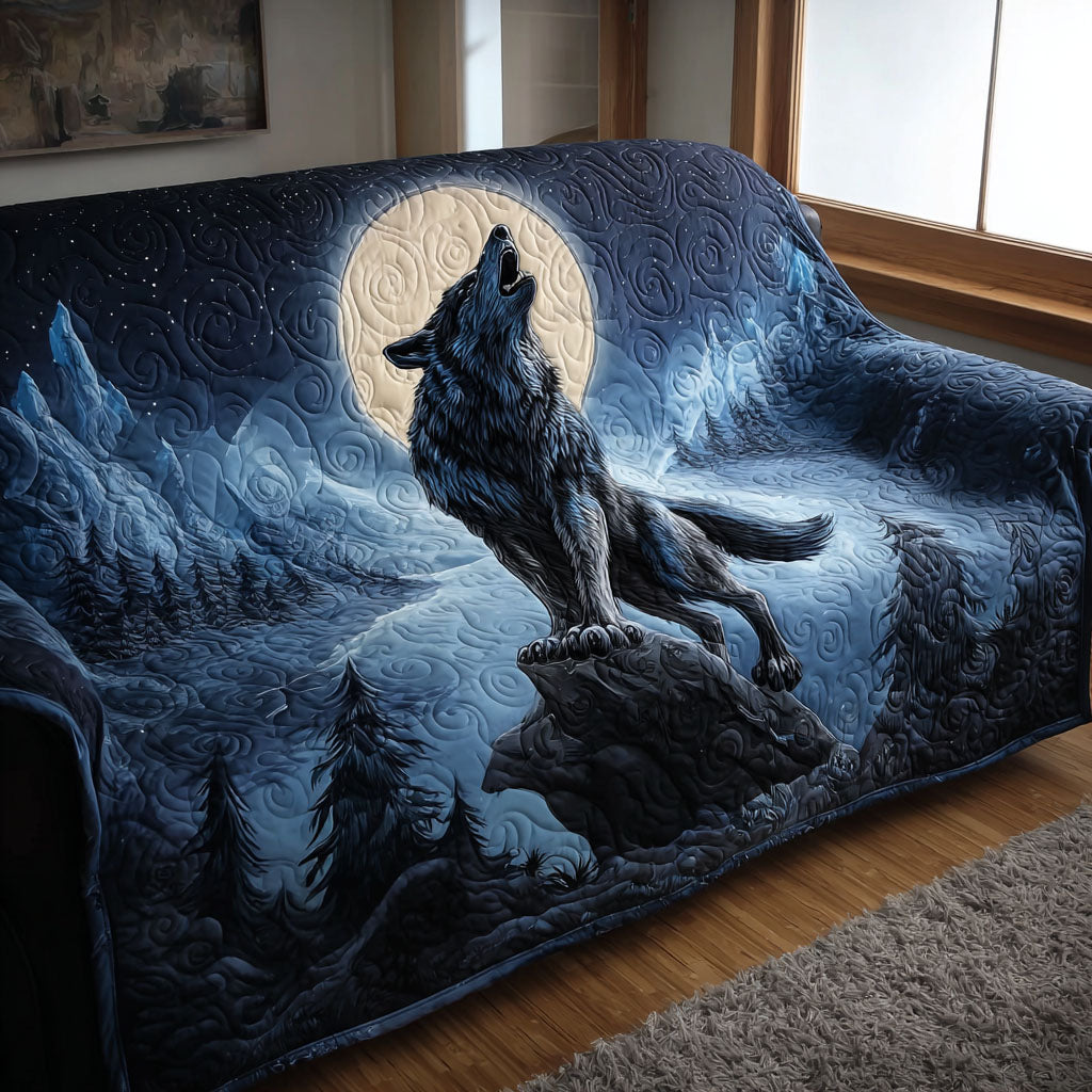 Gesteppter Sofabezug – mit Wolf