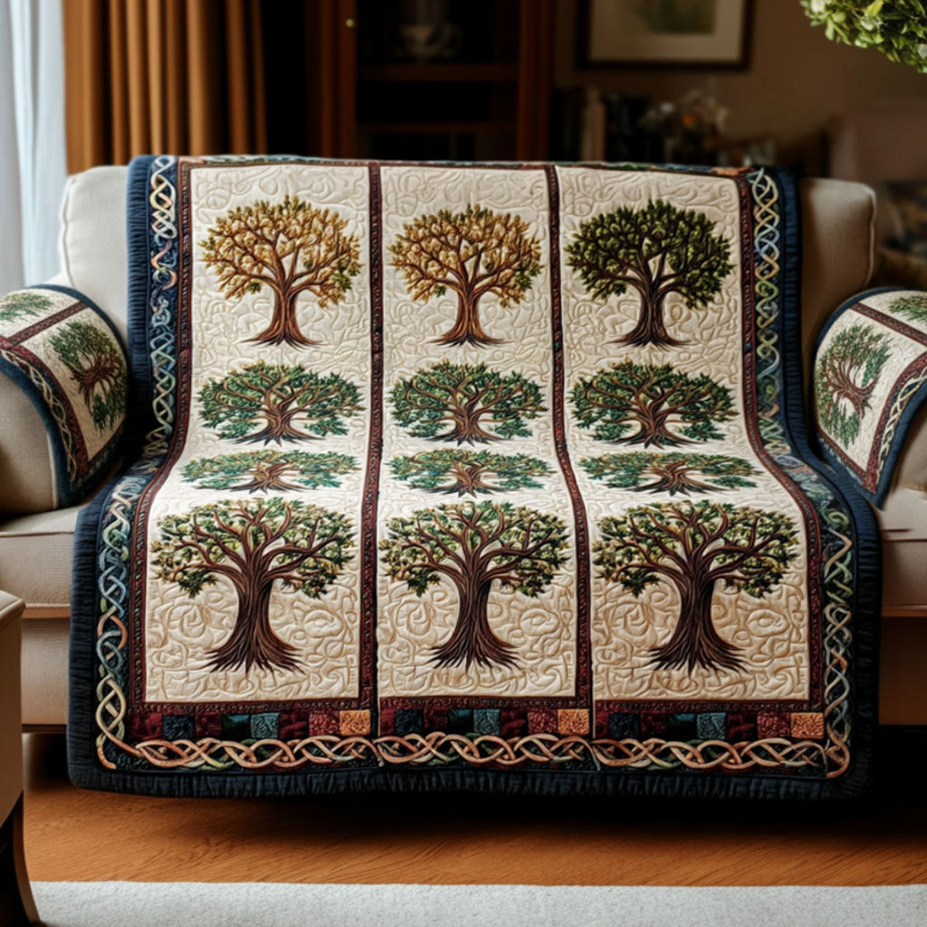 Gesteppter Sofabezug – mit Baum des Lebens