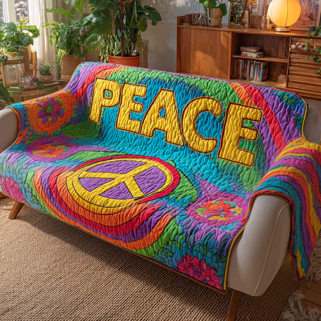Gesteppter Sofabezug – im Hippie-Stil
