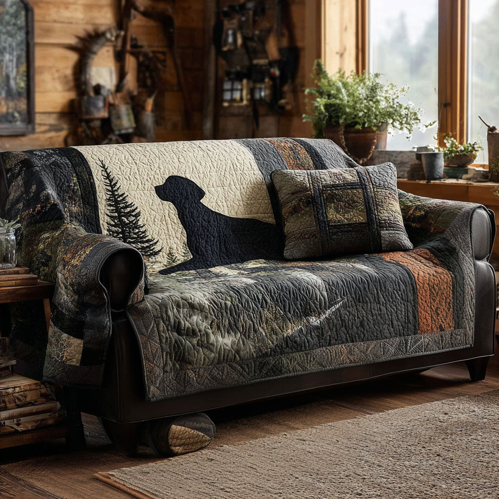Gesteppter Sofabezug – mit Labrador Retriever