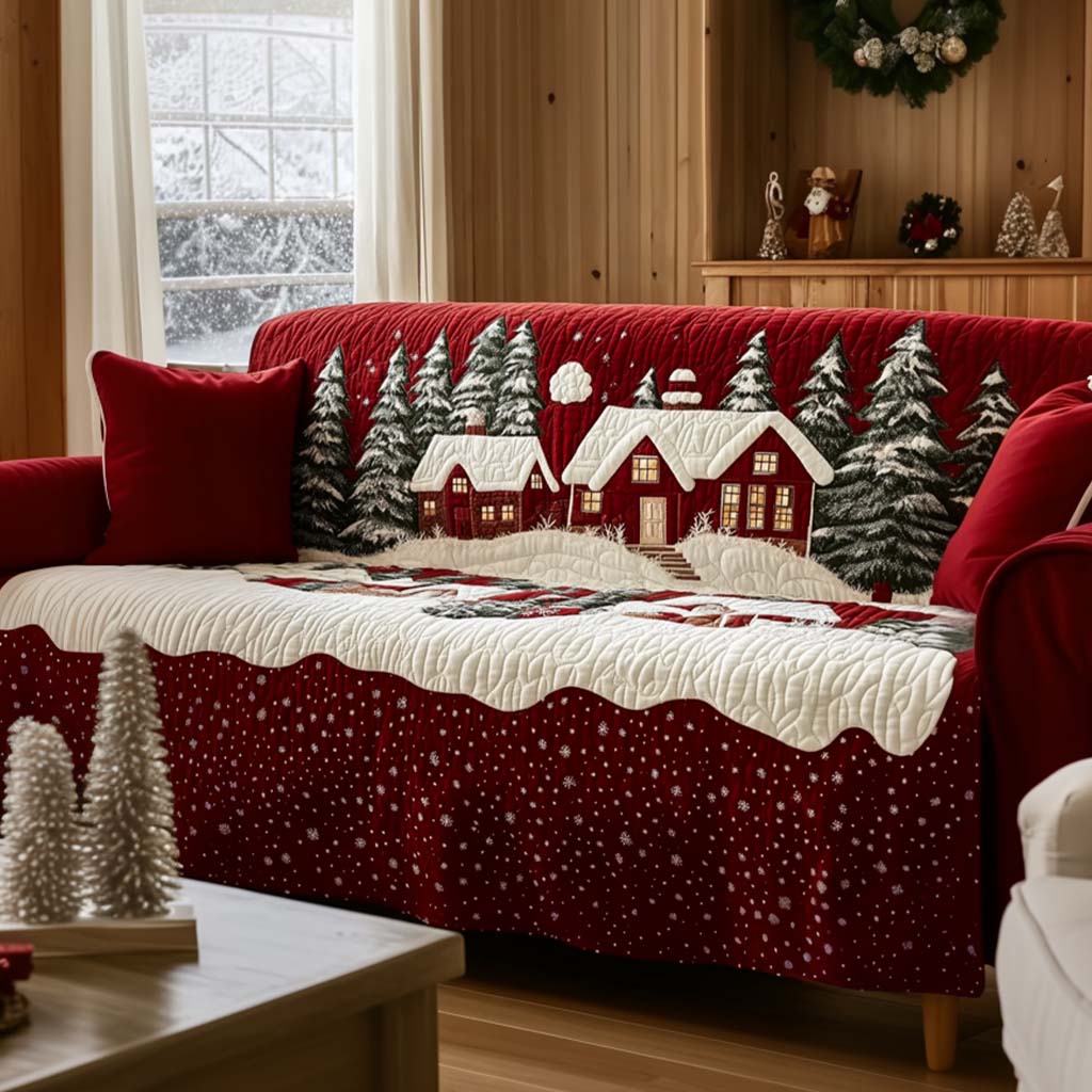 Gesteppter Sofabezug – mit Weihnachtsmotiv